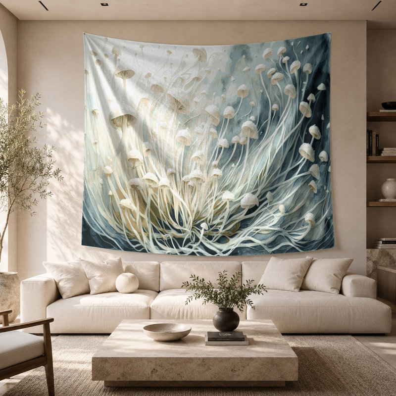 Tapisserie murale légumes Enoki, 26 po x 36 po