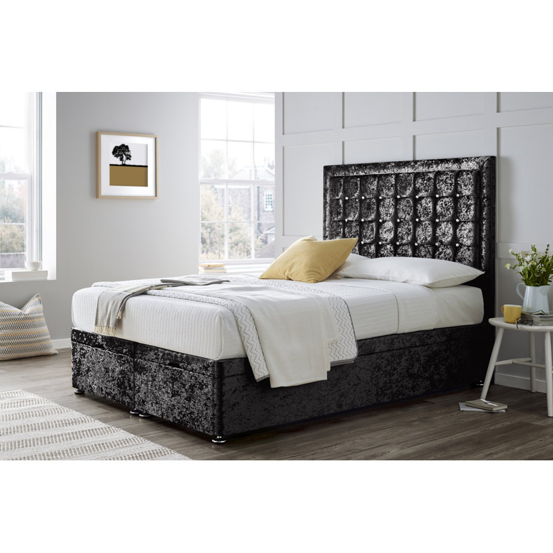 Divan Bed Without Headboard, Double (4'6), Black
