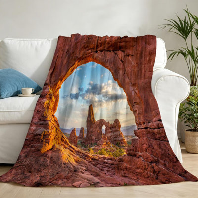 Jeté en molleton transparent ultra doux, imprimé recto North Arches National