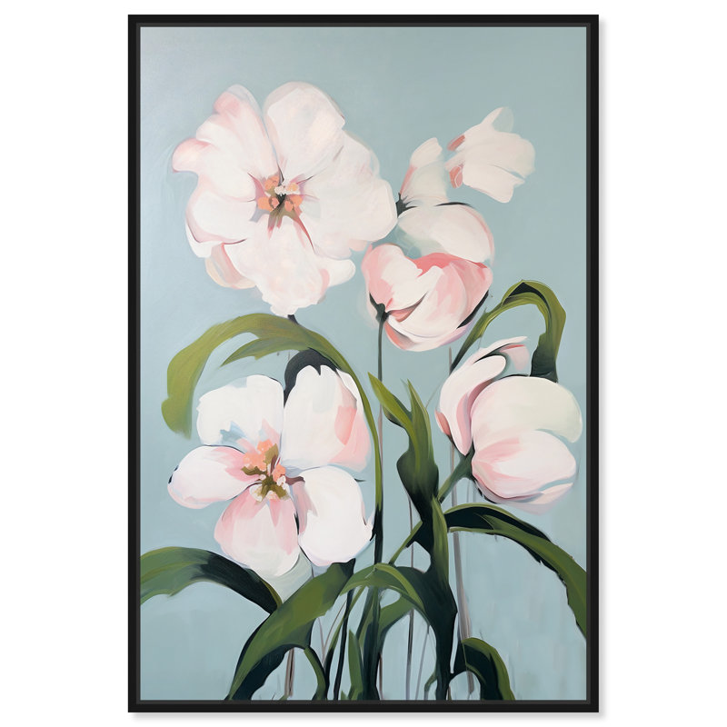 «Hope Florals Beach Life Inspired» par Art Remedy, Cadre noir, H 37 po x l 25 po