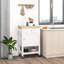 Chariot de boucher blanc avec tablette - construction en bois d'hévéa robuste et options de rangement polyvalentes pour le chariot de cuisine, le tiroir de surface et l'armoire