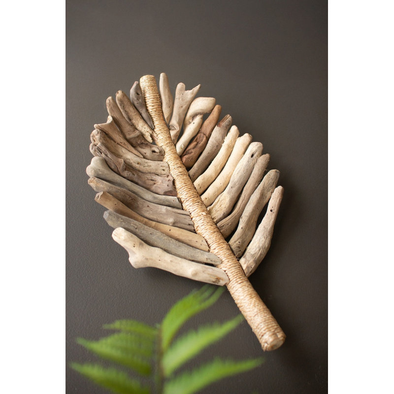  Ensemble de 2 plateaux décoratifs en bois flotté avec garniture abaca H 4 po