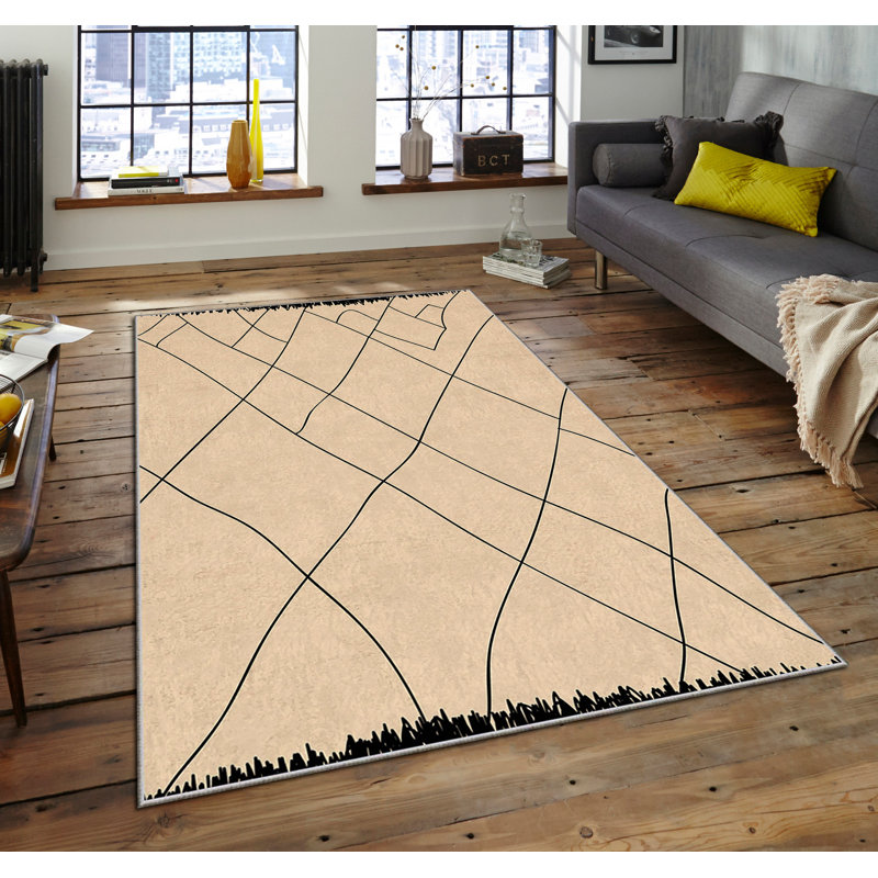 Luxurious Velvet Area Rug, 4.6 x 7.2 Feet | 100% Polyester, 740 g/m² | Non-Slip Felt Dot Underside, Machine Washable | Digital Print Design, Easy to Clean, Perfect for Living Room & Bedroom Décor