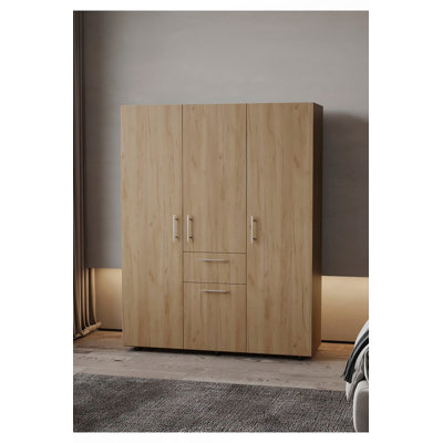 Alamo Lake Armoire Multi-Storage With One Drawer, Natural Oak by Ebern Designs