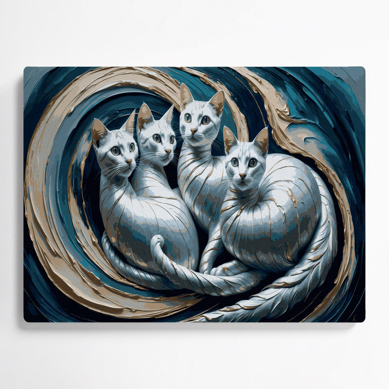 Cats Korat, art mural gris en métal, H 12 po x l 18 po
