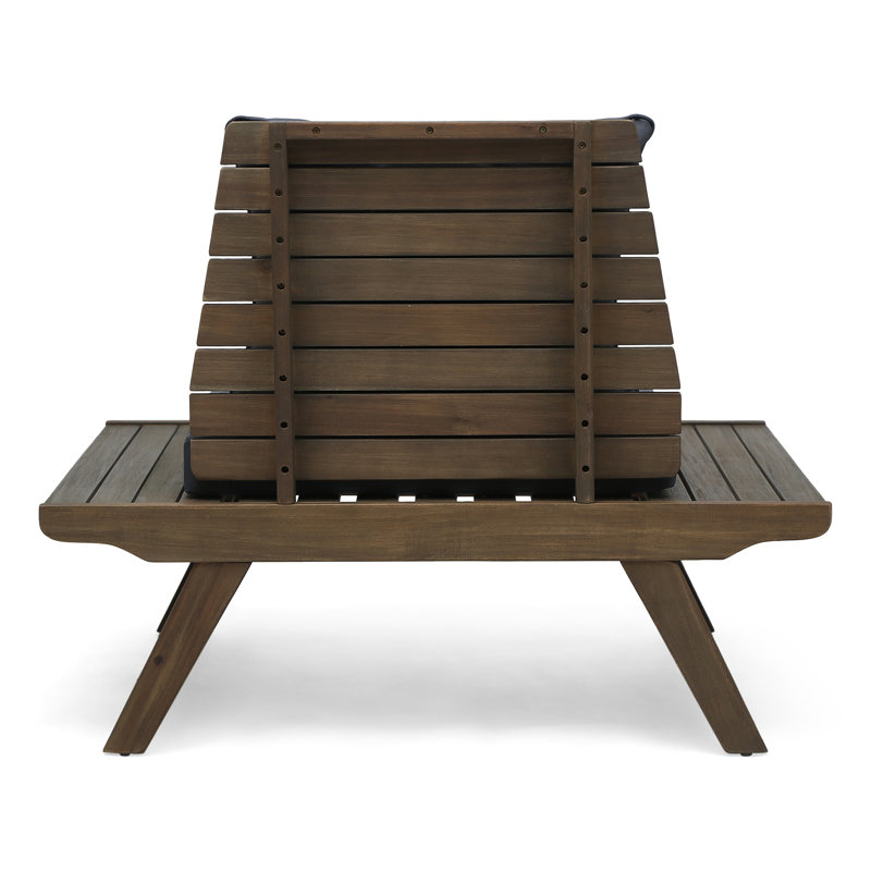 Outdoor Seat With Waterproof Cushions And Expanded Area - Dark Grey Wood Chair Water- Linings, Gray, Dark Gray