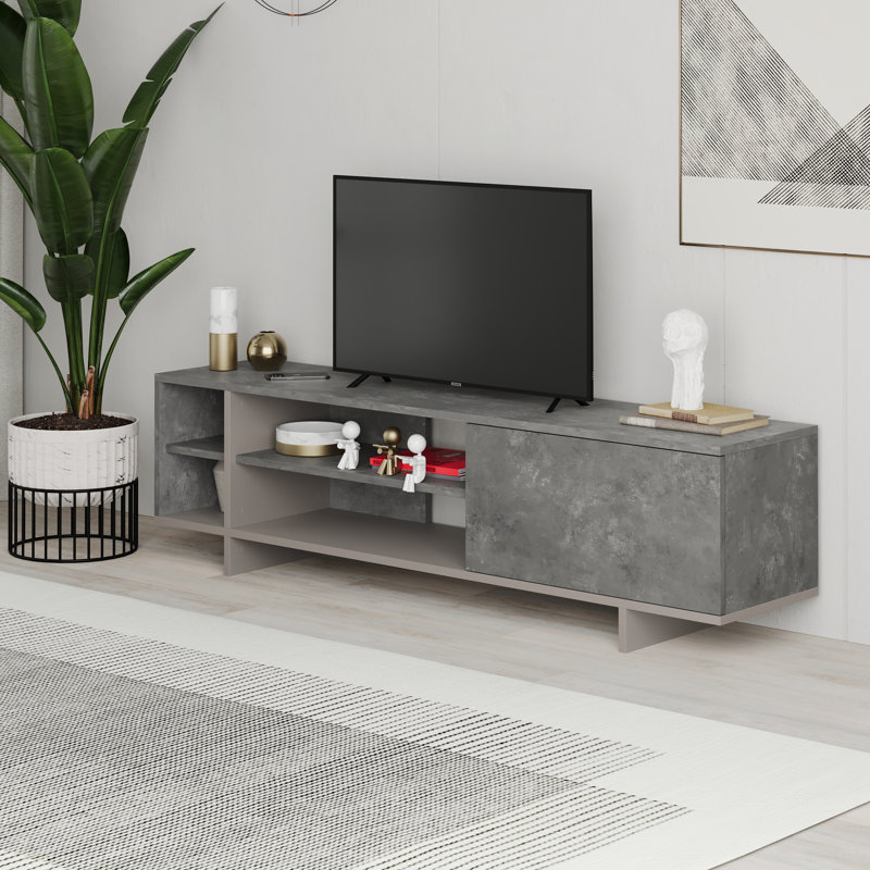 Unfinished TV Stand for TVs up to 65", Retro Grey/Mocha Grey