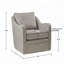 Fauteuil demi-tonneau pivotant rembourré, entièrement assemblé-2080405188