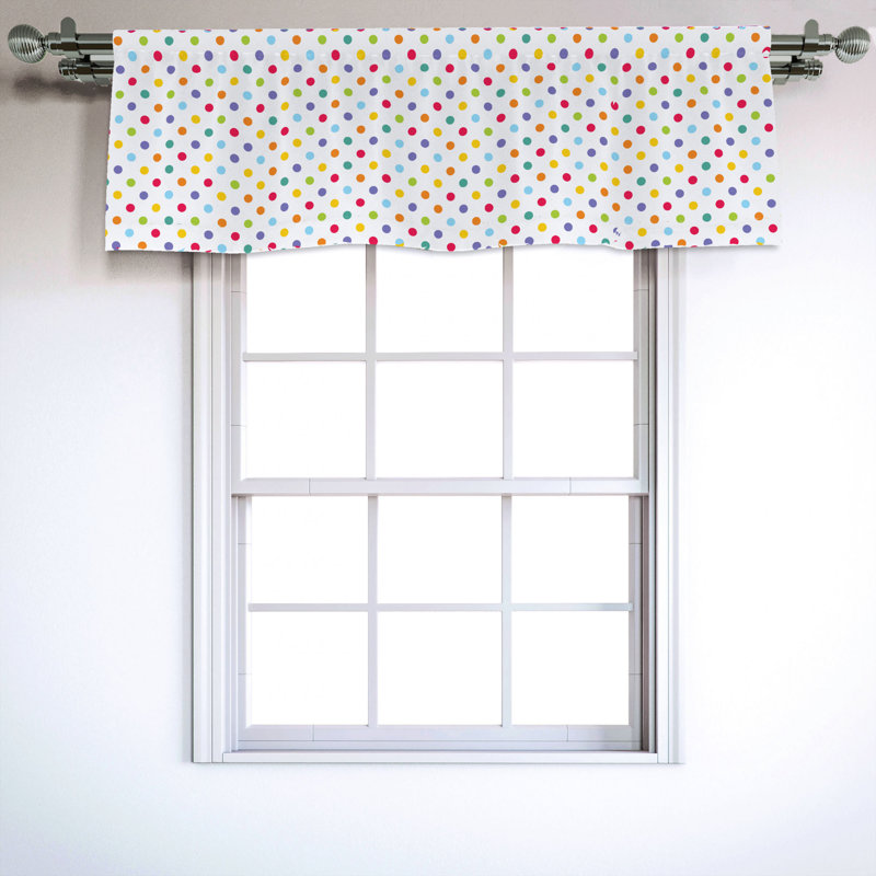 Sateen Polka Dots Ruffled Window Valance