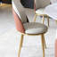 2 chaises de salle à manger beige, cuir PU, pieds en métal pour un revêtement en cuir confortable