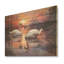 Swan Lake Twilight - cygnes, art sur bois de pin naturel-101408849