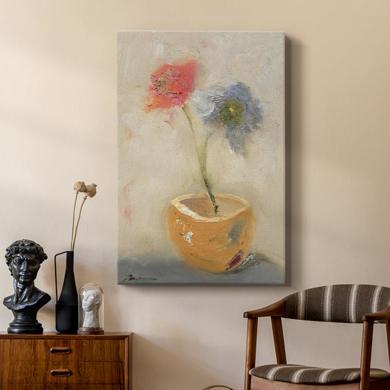 Fleurs de tasse de thé - galerie Cavas sur mesure, H 12 po x l 8 po