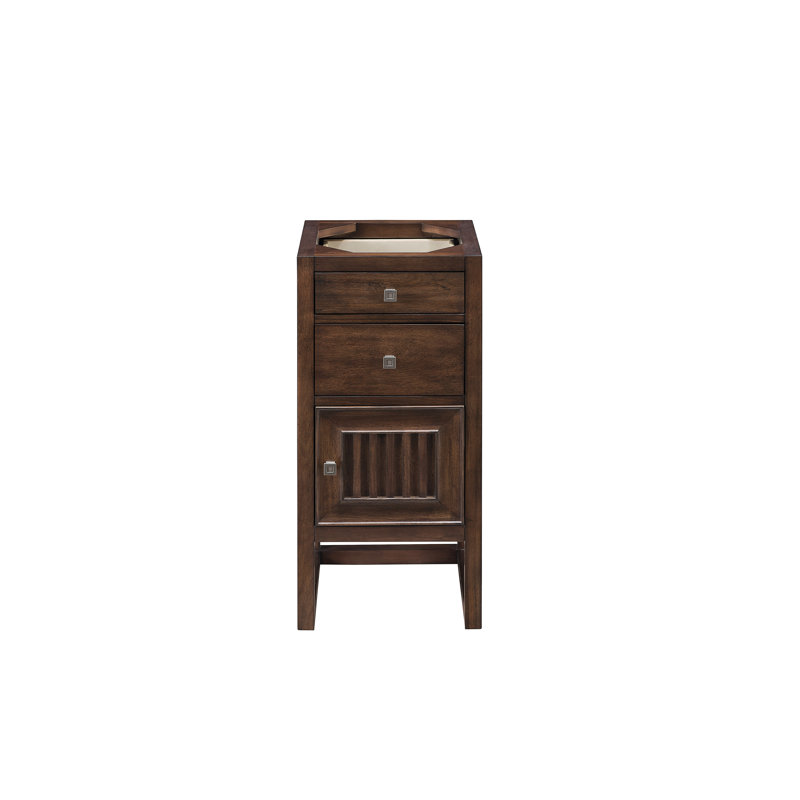 Athens 15" W Freestanding Bathroom Cabinet, Right Handed, Glossy White