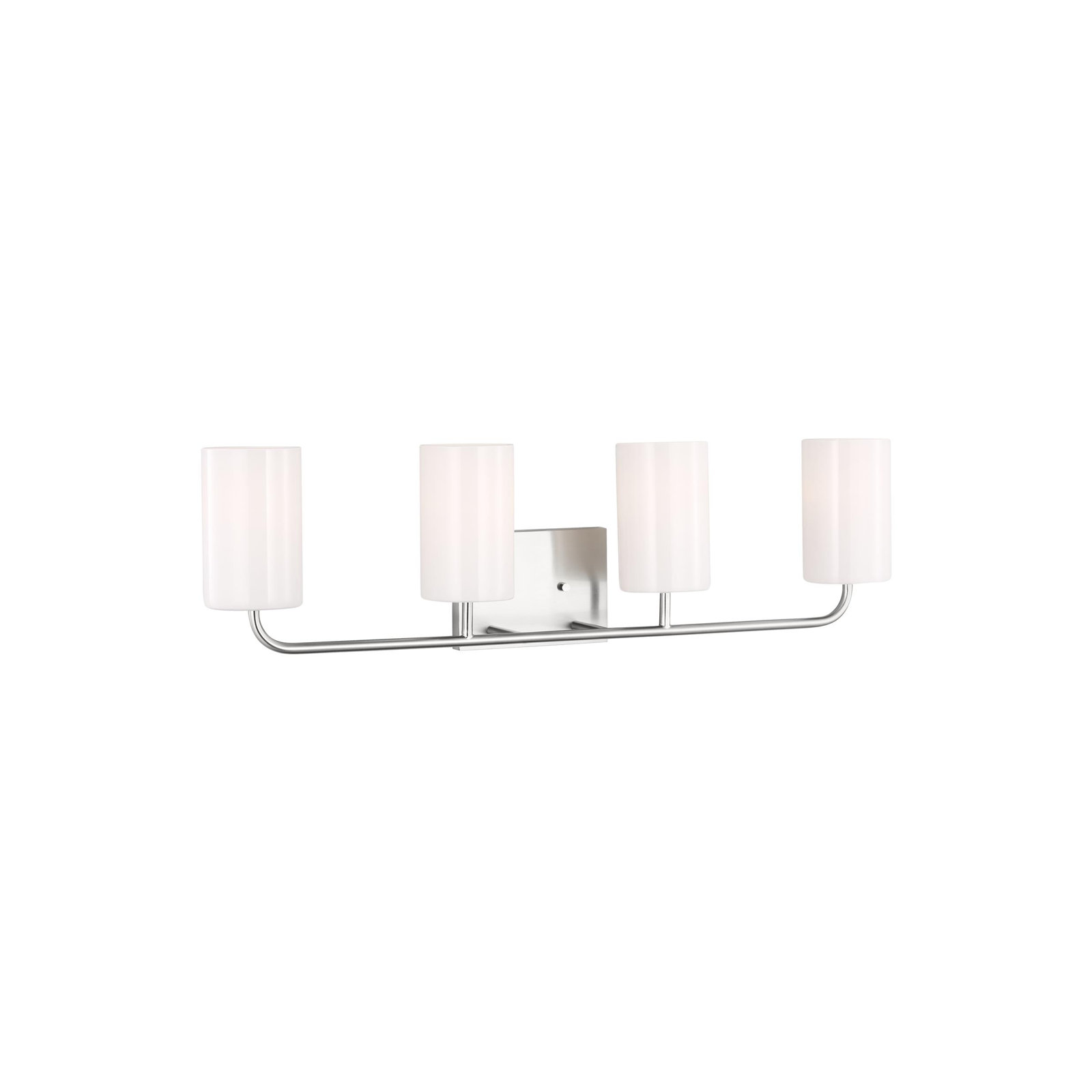 4 Light Dimmable Vanity Light, Brushed Steel, Yes