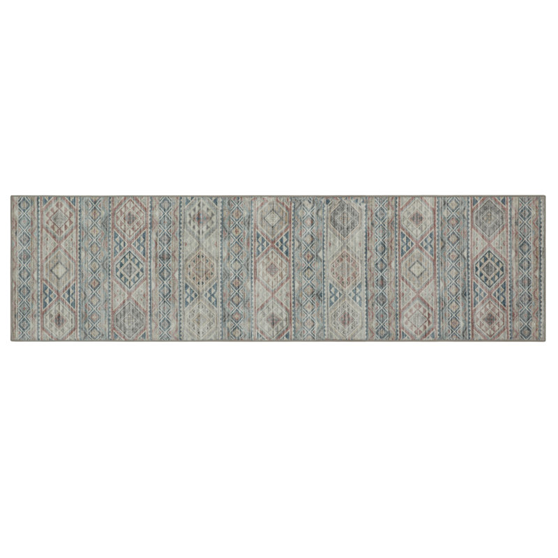 Wyatt & Ash Bruno Machine Washable Imagine Printed Chenille Rugs 1-Piece, Runner 2' x 8'