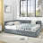 Modern Queen Size Storage Upholstered Tufted Daybed With Comfortable Backrest And Armrests For Bedroom And Living Room,-706605311
