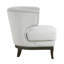 Fauteuil décoratif contemporain en tissu bouclé gris avec garniture cloutée et contreplaqué