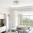 Alixandra 2-Light Flush Mount Hammered Glass Ceiling Light with Metal Frame-466322102