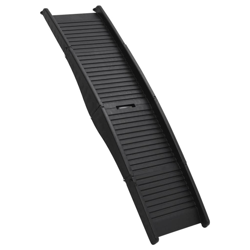 Black 60-Inch Tri-Fold Nonslip Dog Ramp with Raised Sides