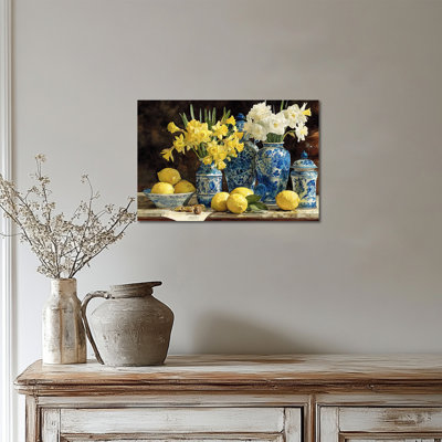  Art mural sur toile citron, décoration murale de cuisine citron, images de fruits italiens pour la cuisine, affiche murale rétro d'art méditerranéen, impression d'art de cuisine encadrée prête à accrocher 12 po x 16 po