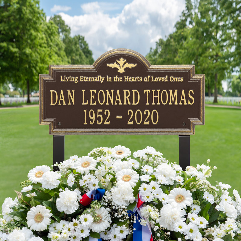 Arlington 'Living Eternally' Memorial Plaque, Yes, Bronze/Gold