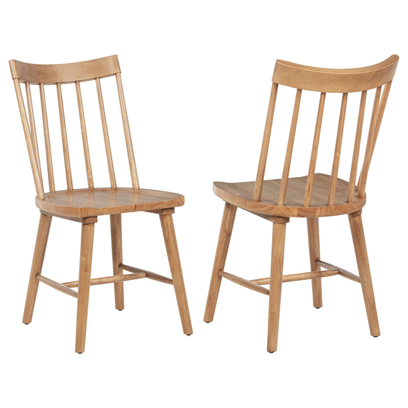 Chaise d'appoint en bois massif Middleton brun (ensemble de 2), Naturel