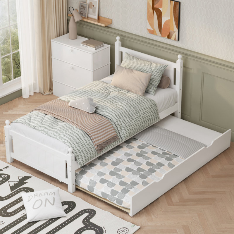Lit plateforme avec rangement Miltona, Lit simple