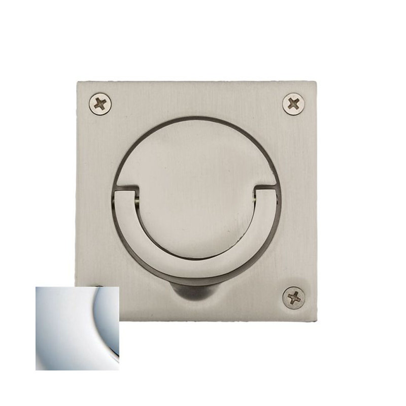 Spindle Solid Ring Pull Plate, Bright Chrome, 2.9" H x 2.4" W x 1.5" D