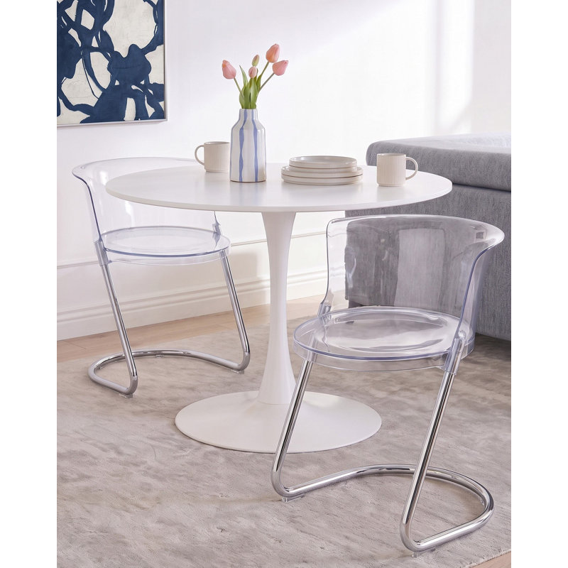 43 cm H Cantilever Chair in Clear