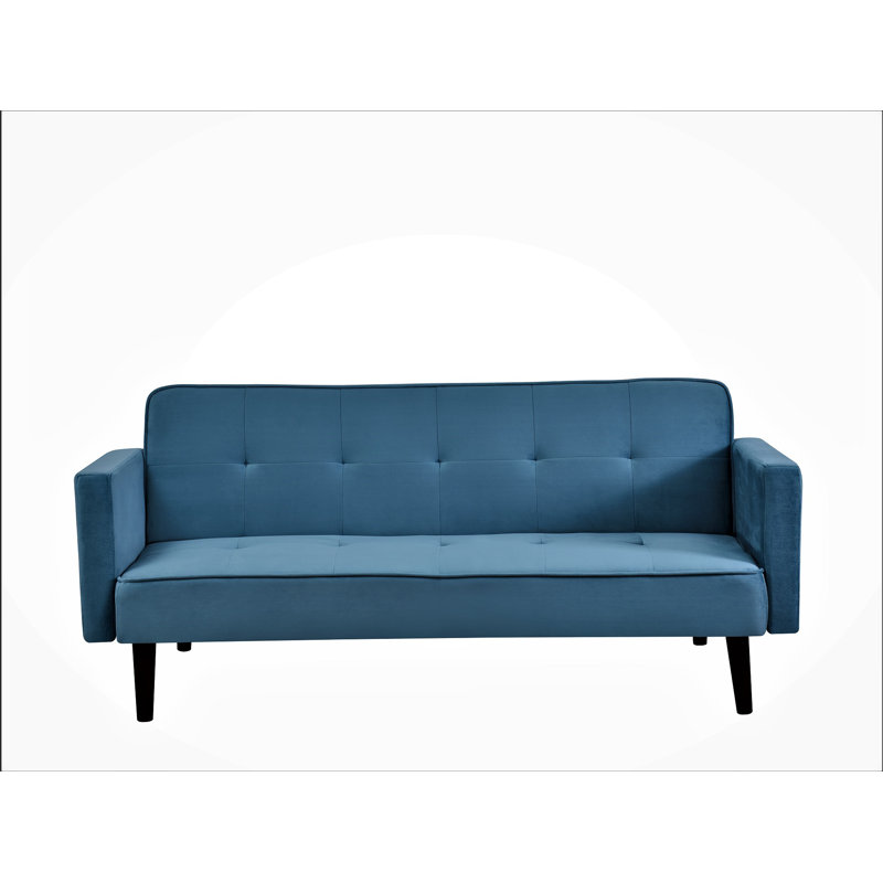 tufted design 72'' wide convertible sofa, Light Grayish Cyan