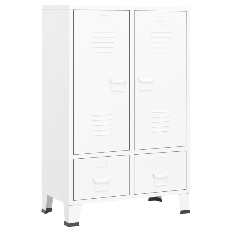 Buzbee 2 Door Steel Wardrobe, White