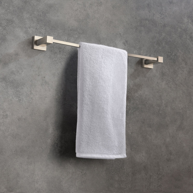 Porte-serviettes mural 20 po Cube Bathroom, Nickel brossé