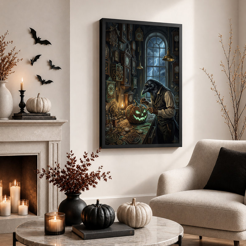 Art mural sur toile Steampunk Raven, H 36 po x l 24 po