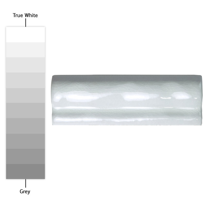 Antic Craquelle 6" x 2" Glossy Ceramic Mudcap Tile Trim in Gris claro