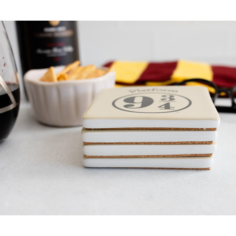 Ceramic Square 4 Piece Coaster Set