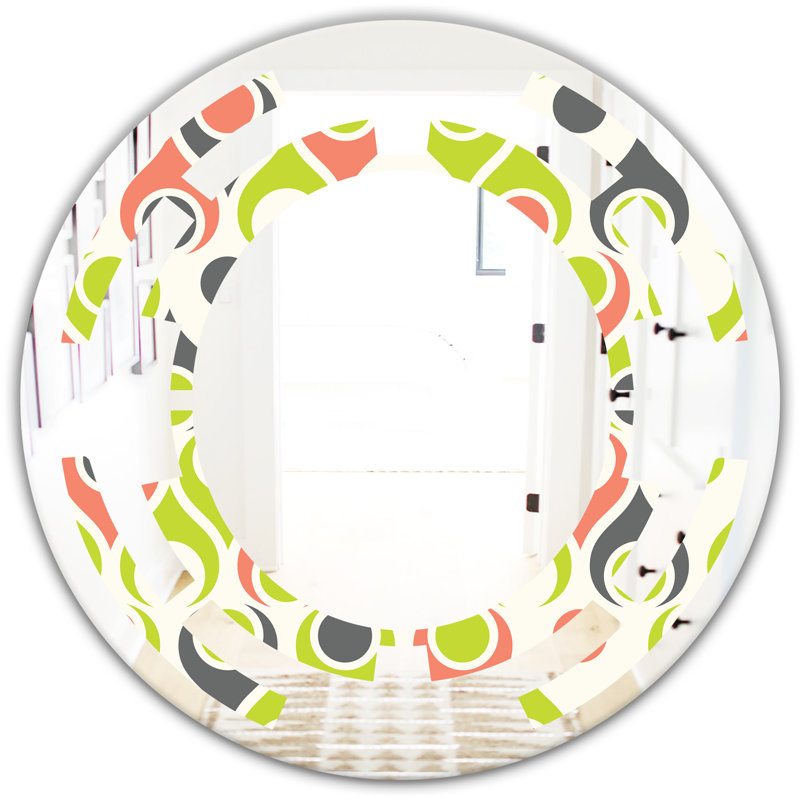 Miroir mural moderne sans cadre Space Abstract Drops II, H 23,6 po x l 23,6 po