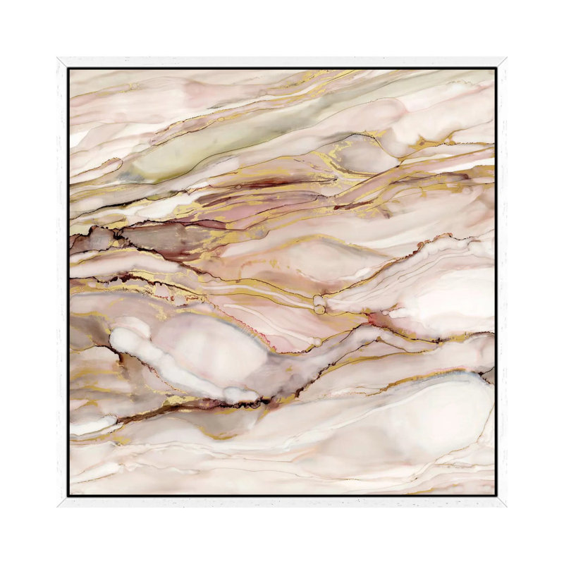 Graceful Marble I 1 Piece Wall Art on Canvas, 45.72 cm H x 45.72 cm W, White Framed