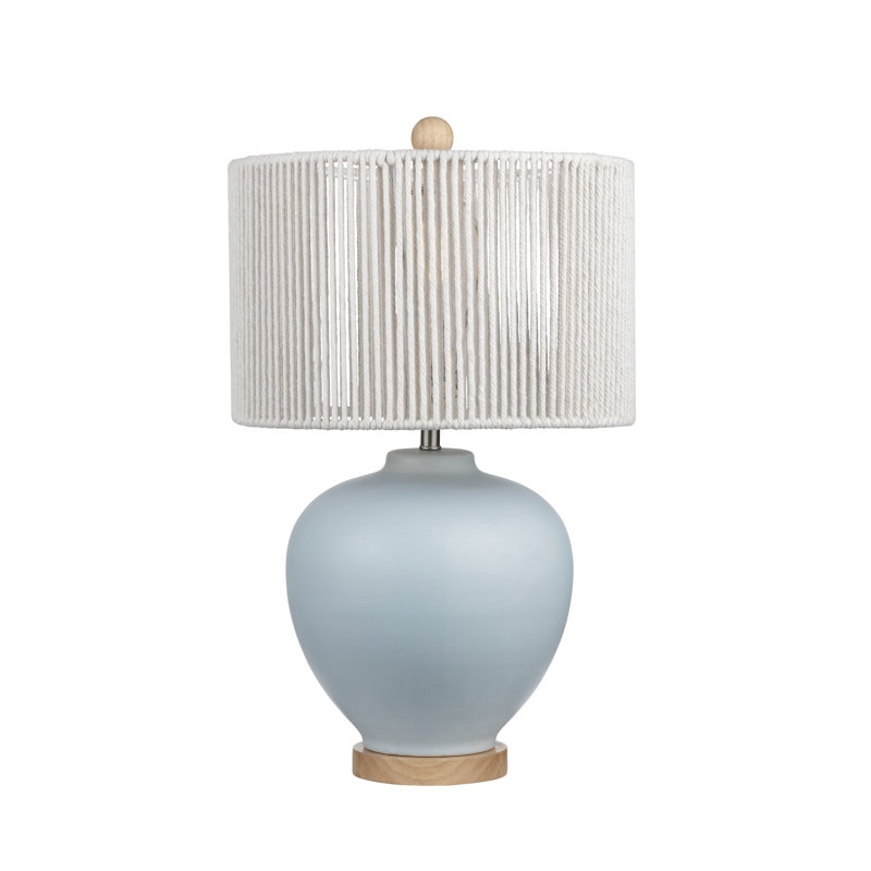 25.25" Ceramic Table Lamp With Tan Shade