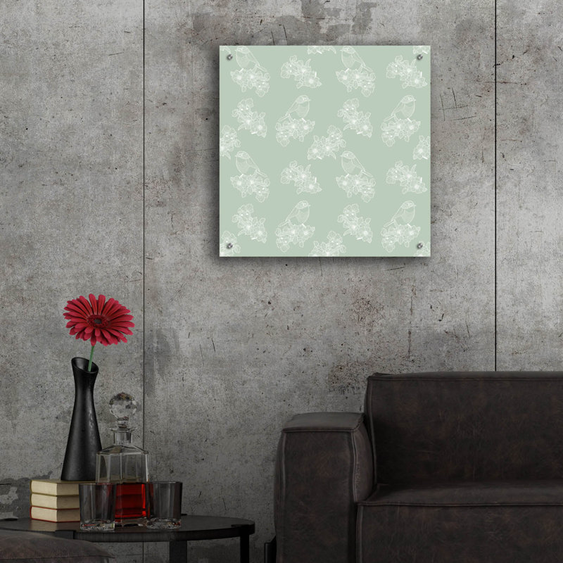 «Pure Robin Bird Floral Motif Floral» par Sabrina Balbuena Wal Art, H 24 po x l 24 po x P 0,2 po