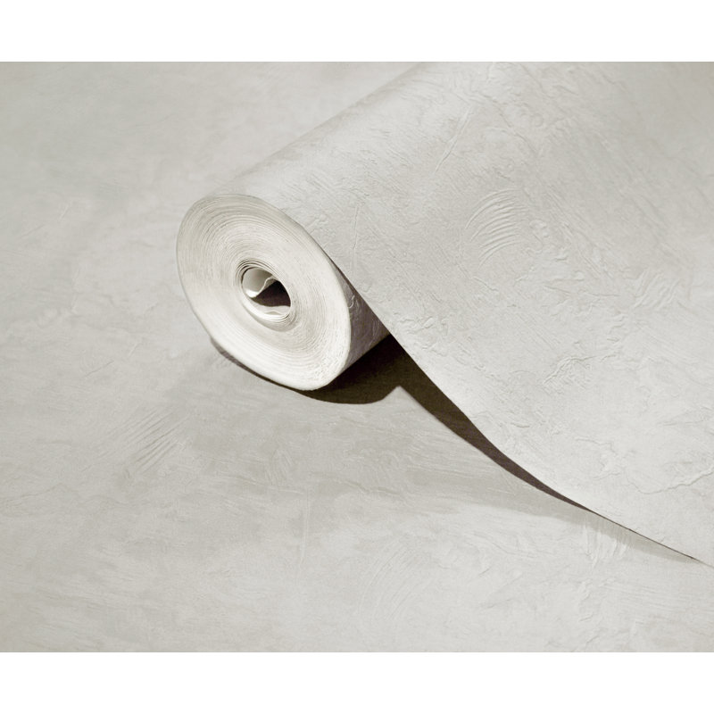 Papier peint élégant de couleur unie à finition gaufrée, Blanc