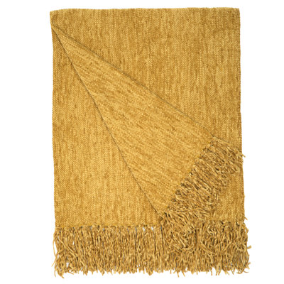 Decorative Throw Blanket - 50 x 60" Soft Knit with Fringe Edges for a Cozy Touch to Your Living Space