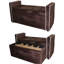 Banc de rangement pour chaussures de 22 po, revêtement en suède brun, cloison amovible en bois pour une organisation simplifiée, banc sans assemblage avec motif de meubles solides et cloison,