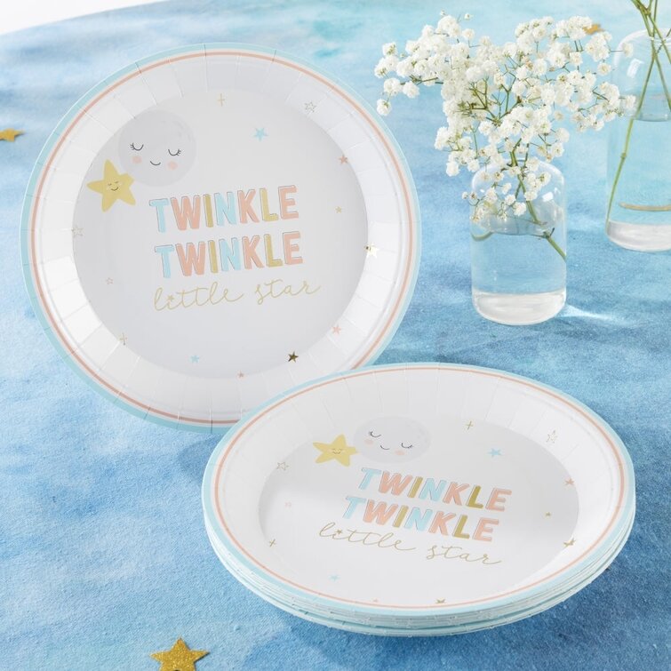 Pink Woodland Baby 7 in. Premium Paper Plates (Set of 16)