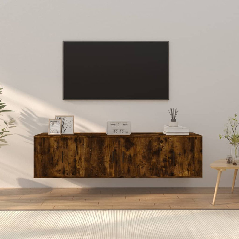 Luckey TV Stand for TVs, 40cm H x 160cm W x 34.5cm D, Smoked Oak Brown