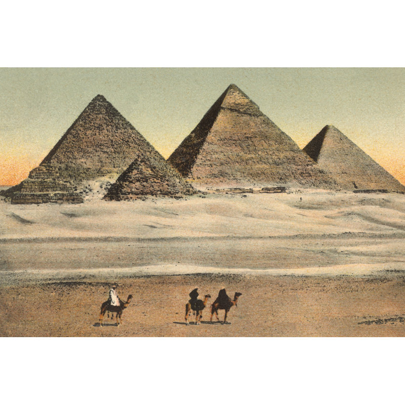 Pyramides du Caire - peinture sur toile tendue, H 8 po x l 12 po, Non, Toile tendue