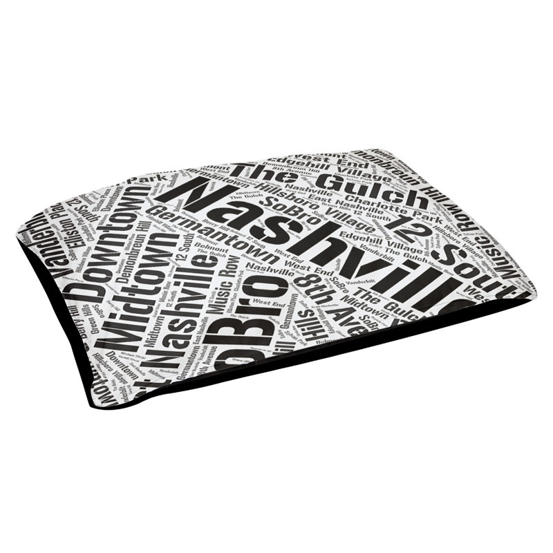 Oreiller rectangulaire designer, Grand L 50 po x l 40 po, Noir, Nashville