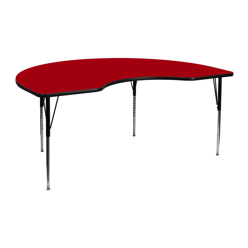 Table d'activité à hauteur ajustable Goddard, Rouge, L 48 po x P 72 po x H 21,25 po à 30,25 po