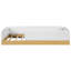 Twin Size Upholstered Platform Bed with Guardrail & Storage Bags, Natural