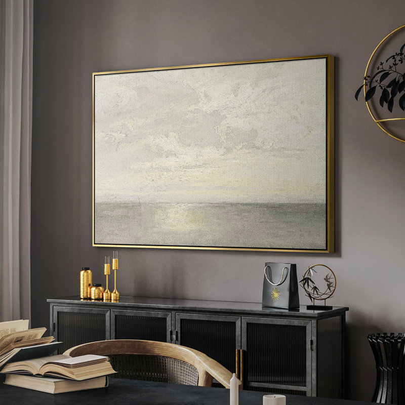 «Vintage Nautical Print-CLXXVI» sur, Toile avec cadre flottant or, H 25 po x l 37 po x P 2 po