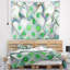 Tapisserie abstraite à motif blanc et vert avec tourbillons-28496939